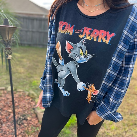 Tom & Jerry Cartoon Flannel Rework - Picture 5 of 6